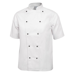 Virtuvei paredzēta apģērba jaka Chicago ar īsām piedurknēm, baltā krāsā, izmērs XS - Whites Chefs Clothing - Fourniresto