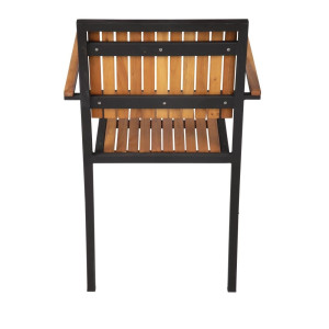 Krēsli no tērauda un akācijas - 4 gabali - Bolero - Fourniresto