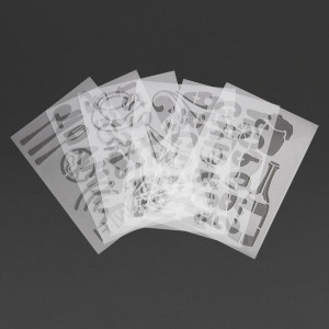 Zīmēšanas šablona komplekts dēļiem - 5 gabali - Securit - Fourniresto