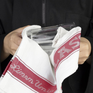 Linu auduma glāžu noslaukšanas lupatiņi - sarkani - L 762 X 508 mm - Vogue