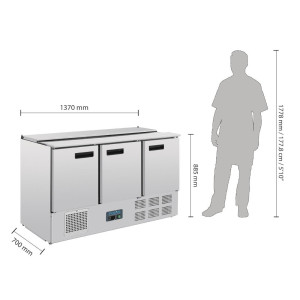 Refrigerētais salātu galds sērijai G - 368L - Polar - Fourniresto