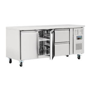 Refrigerētais galds ar 2 durvīm un 2 nodalījumiem sērijā U - 417L - Polar - Fourniresto