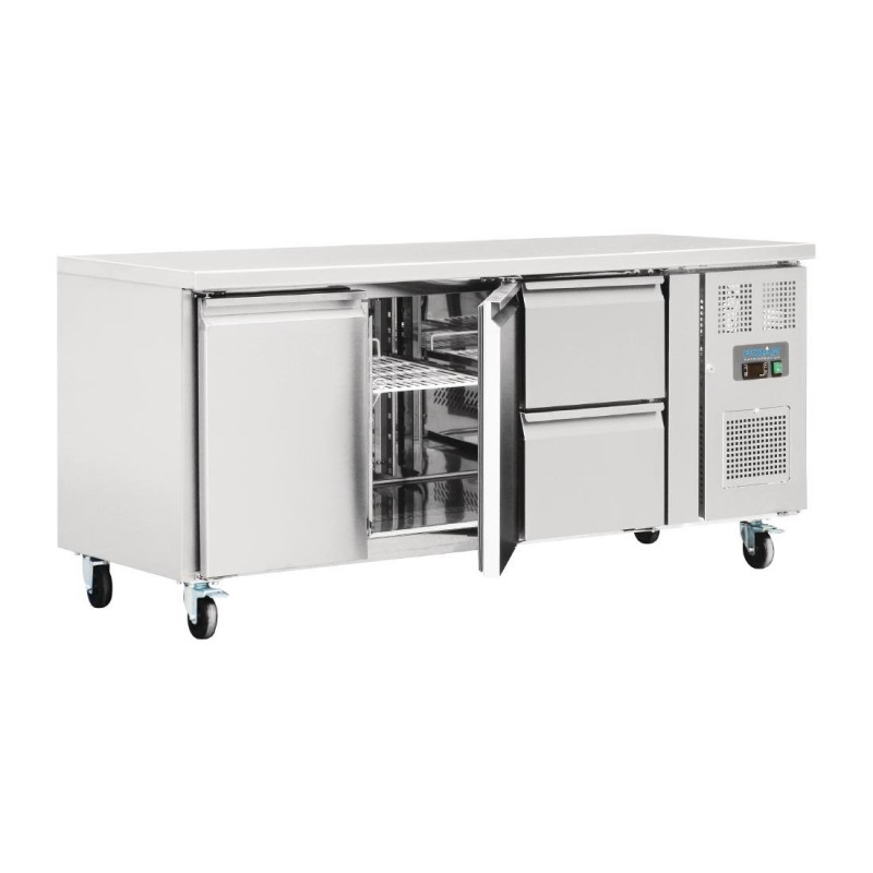 Refrigerētais galds ar 2 durvīm un 2 nodalījumiem sērijā U - 417L - Polar - Fourniresto