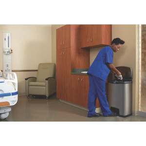 Pedāļa priekšējā atkritumu tvertne no nerūsējošā tērauda Slim Jim - 50L - Rubbermaid