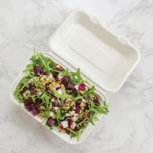 Kastītes ēdienam no bagāzes ar šarnīra vāku - L 228mm - 200 gabalu komplekts - Vegware
