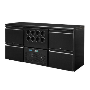 Aizmugurējā bāra sērijas U 4 kastes un vīna atsvaidzinātājs 8 pudelēm - 380L - Polar