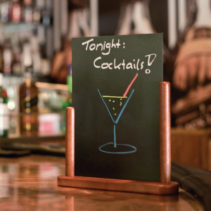 Galda skaidu plākne ar mahagonija apdari 320 x 270mm - Securit - Fourniresto