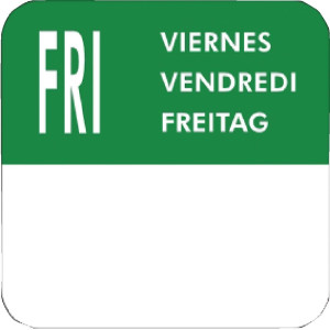 Nedēļas dienu etiķešu komplekts - 7 rullīši pa 1000 - Vogue - Fourniresto