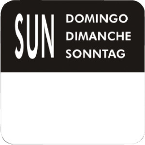 Nedēļas dienu etiķešu komplekts - 7 rullīši pa 1000 - Vogue - Fourniresto