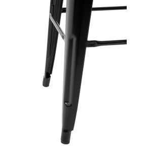 Augstas krēslas ar atzveltni un koka sēdekli - melnas - 4 gabali - Bolero