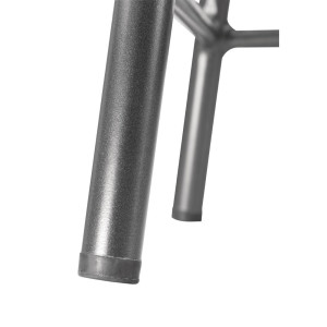 Zemās kājas ar koka sēdekli - pelēka metāla - 4 gabali - Bolero