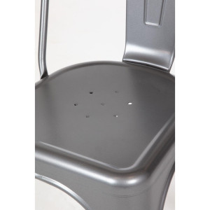 Krēsli no pelēka metāla - 4 gabali - Bolero