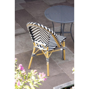 Parīzes stila melnas rotanga krēsli - 2 gabali - Bolero