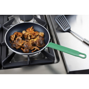 Alumīnija nelepojoša panna ar zaļu rokturi Ø 240 mm - profesionāla kvalitāte Hygiplas