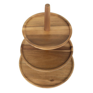 Trīsstāvu akācijas koka stends ø305x395 mm - Olympia