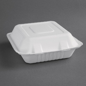 Kompostējamas Bagasse kastes 223mm - 200 gabalu komplekts, ekoloģiski atbildīgas