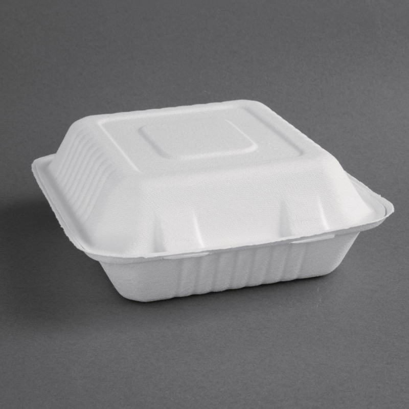 Kompostējamas Bagasse kastes 223mm - 200 gabalu komplekts, ekoloģiski atbildīgas