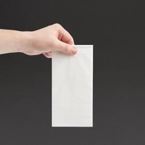 Vakariņu salvetes 2 kāpnes baltas 400mm - 2000 gabalu partija