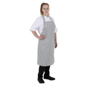 Svītrains pelēks un balts priekšauts - Whites Chefs Clothing