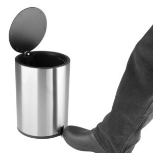 Apaļš pedāļa atkritumu tvertne no matēta tērauda - 3 L - Jantex