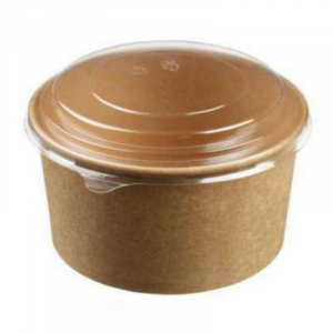 Salātu bļoda no Kraft materiāla ar vāku - 1000 ml - ø 149 mm - 250 gabalu komplekts