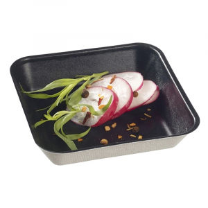 Melna Kanopju šķīvis - 100 x 100 mm - 50 gabali komplektā