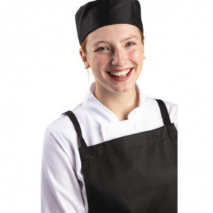 Melna virtuves cepure no polikotona - izmērs M 58,4 cm - Whites Chefs Clothing - Fourniresto
