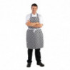 Black and white checkered bib apron 970 x 710 mm - Whites Chefs Clothing - Fourniresto