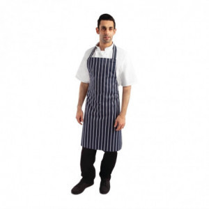 Priekšauts Bavette bez kabatas, jūras un baltās svītrās 965 x 710 mm - Whites Chefs Clothing - Fourniresto