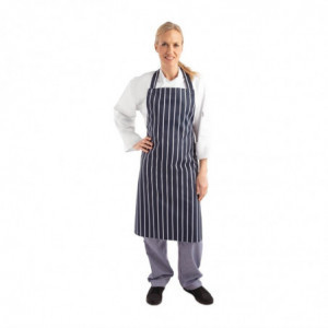 Priekšauts Bavette bez kabatas, jūras un baltās svītrās 965 x 710 mm - Whites Chefs Clothing - Fourniresto
