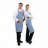 Balti un zilie rūtiņu polikotona priekšauts 710 x 970 mm - Whites Chefs Clothing - Fourniresto
