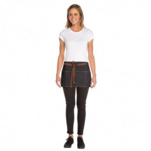 Melnbaltā kokteiļu priekšautiņa Memphis no kokvilnas 585 x 305 mm - Chef Works - Fourniresto