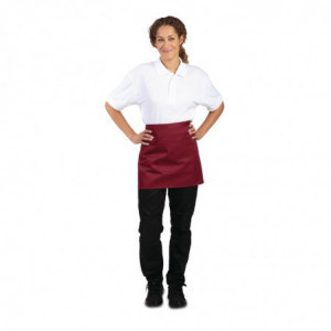 Īss bērnu servētāja priekšauts bordo krāsā no polikotona 373 x 750 mm - Whites Chefs Clothing - Fourniresto