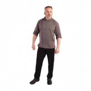 Kokvilna vestes ar rāvējizlietni pelēkā krāsā Hartford - izmērs XS - Chef Works - Fourniresto