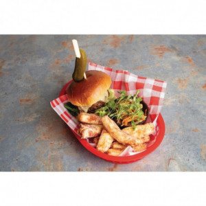 Nepārslīpējams Vichy sarkanais papīrs 250 x 250 mm - 200 gabalu komplekts - FourniResto - Fourniresto