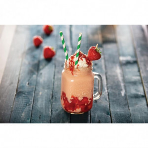 Dzelteni un balti svītrains kompostējamais papīra salmi 210 mm - 250 gabalu komplekts - Fiesta Green - Fourniresto