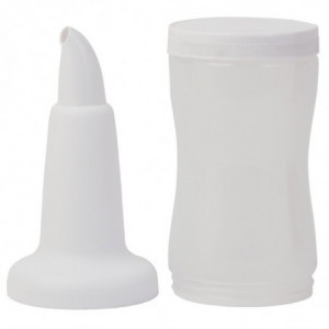 Baltā pudele ar ielejamo vāku 1,08L - FourniResto - Fourniresto