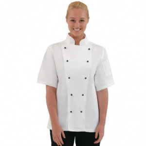 Virtuvei paredzēta apģērba jaka Chicago ar īsām piedurknēm, baltā krāsā, izmērs XS - Whites Chefs Clothing - Fourniresto