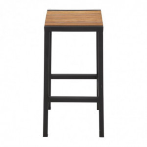 Bara krēsli no tērauda un akācijas - 2 gabali - Bolero - Fourniresto