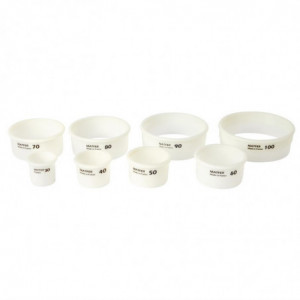 Apgriezēji apaļi vienādi Exoglass 30 līdz 100 mm - 8 gabalu komplekts - Matfer - Fourniresto