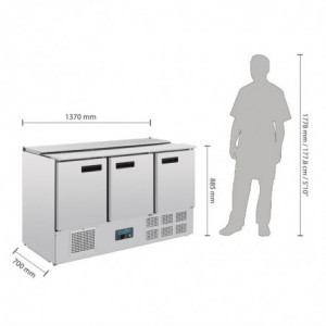 Refrigerētais salātu galds sērijai G - 368L - Polar - Fourniresto
