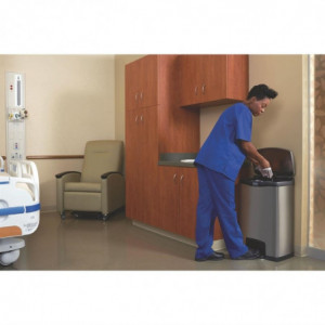 Pedāļa priekšējā atkritumu tvertne no nerūsējošā tērauda Slim Jim - 50L - Rubbermaid