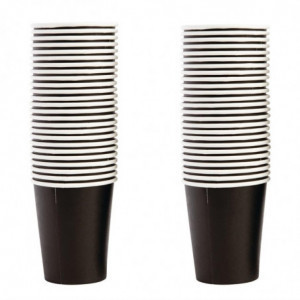 Vienreizlietojamie karstās dzērienu glāzes melnas krāsas - 225 ml - 50 gabalu komplekts - Fiesta