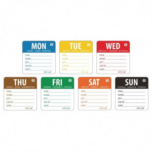 Nedēļas dienu šķīstošo etiķešu sortiments 50 mm - Vogue