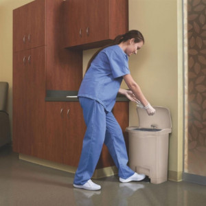 Atkritumu tvertne ar pedāli Slim Jim Beige - 30L - Rubbermaid