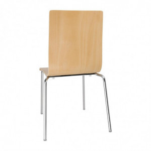 Krēsls ar kvadrātveida atzveltni dabīgā krāsā - 4 gabali - Bolero - Fourniresto