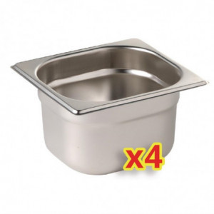 - 4 GN1/6 konteineru komplekts ar vākiem - augstums 100 mm - Vogue