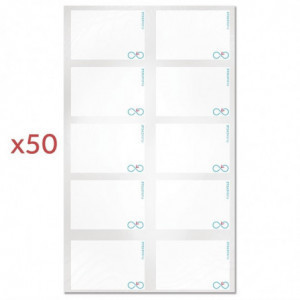 50 tukšas atkārtoti lietojamas etiķetes, 3 marķieri un 2 drānas - FourniResto