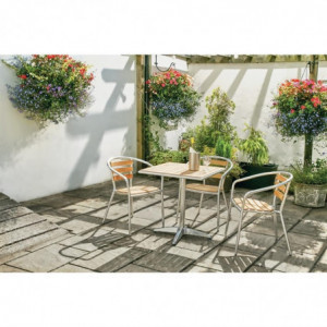 Kvadrātiska apgleznota ozola galds 60 x 60 cm - Bolero - Fourniresto