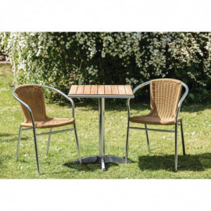 Kvadrātiska apgleznota ozola galds 60 x 60 cm - Bolero - Fourniresto